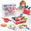 Kids Pretend Play Kitchen Set with Dishwasher and Cookware 4