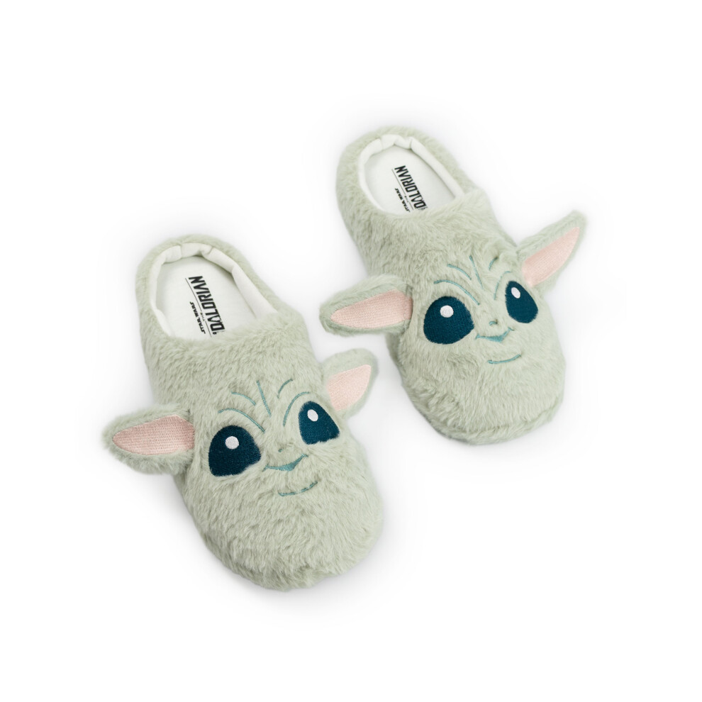 Star Wars (9-10 Uk) The Mandalorian Mule Slippers (Unisex Green)