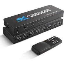 Commutateur HDMI INF 7 entrées 1 sortie 4K à 60 Hz, pour lecteur DVD, PS5, PS4 et Xbox.