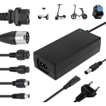 Ladegerät für Elektroroller, 42V/36V 2A Hoverboard-Ladegerät, Universal-Akkuladegerät mit 6 Anschlüssen für M365 E-Scooter