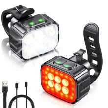 Superhelles Fahrradlicht-Set, USB-wiederaufladbare LED-Fahrradbeleuchtung, Fahrradbeleuchtung für Nachtfahrten, Vorder- und Rückli