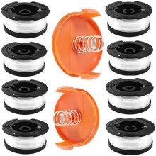 Trimmerfadenspule – Kompatibel mit Black & Decker (GL/ST) – 8 Spulen + 2 Schutzkappen – 9,15 m Faden
