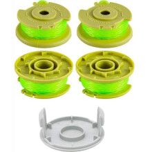 4-delige vervangingsspoelset voor Ryobi One Plus+ AC80RL3 draadloze trimmer 18V 24V 40V, 2 mm, 3,4 m, met 1 dop AC14HCA