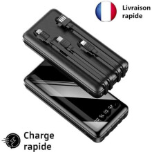 Weuiortn 23800mAh kannettava ulkoinen akku LCD-virtalähde 4 datalinjalla, sopii kaikkiin matkapuhelimiin (musta)