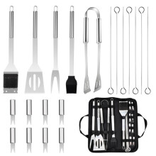 Grillausvälineet - 20 osaa - Ruostumatonta terästä - Kestävät - Ruostumattomat - Ergonominen