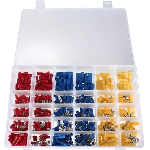 Marchelec 480PCS Μονωμένοι ακροδέκτες πτύχωσης, επίπεδη ηλεκτρική σύνδεση, συλλο