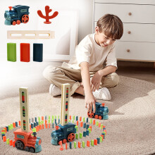 Domino Train Toy Set with Sound and Light, 60 or 180