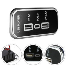 Dual USB PD Car Charger 12-24V 18W Type-C