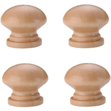 Wooden Cabinet Knobs Round Mushroom Handle Bright Brown 4