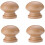 Wooden Cabinet Knobs Round Mushroom Handle Bright Brown 4 1