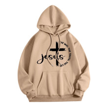 Women's Hoodie Jesus Loves You Letter Print Oversized