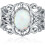 White Oval Opal Filigree Ring Sterling Silver Size 5-11 1