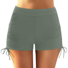 Women's Athletic Swimsuit with Shorts High-Waist Ruched