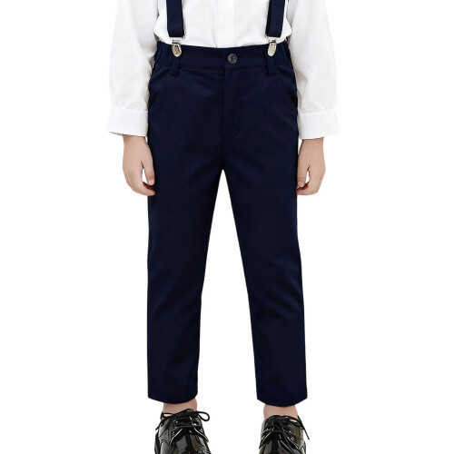 Boys' School Uniform Pants Wrinkle-Resistant No-Iron Blue