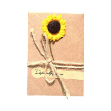 Cowhide Dried Flower Greeting Card – Vintage Floral