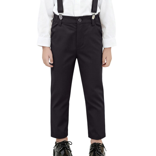 Boys' School Uniform Pants Black Wrinkle-Resistant
