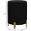 Round Velvet Ottoman Foot Stool with Storage Black 2