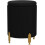 Round Velvet Ottoman Foot Stool with Storage Black 5