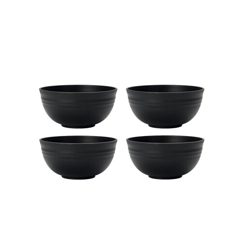 Black Grain Bowl Reusable Plastic Dinner Bowl 4/6/8 Pcs