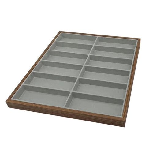 Walnut Wooden Glasses Storage Rack 12 Grids