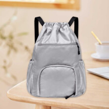 Mesh Sports Backpack for Basketball Soccer Volleyball Gray