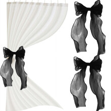 Silky Bow Curtain Tiebacks Decorative Ribbon Holdbacks 2