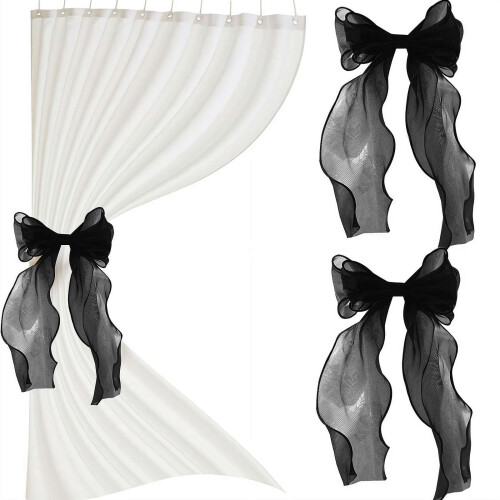 Silky Bow Curtain Tiebacks Decorative Ribbon Holdbacks 2