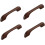 Wooden Log-Style Door Handles Beech Solid Wood 4pcs 192mm 1