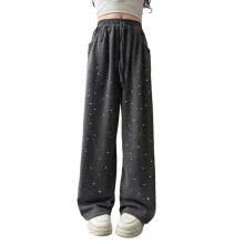 Wide Leg Cargo Pants for Kids Lightweight Hiking Jeans Grey
