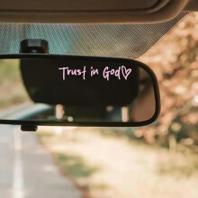 Trust in God Rear View Mirror Sticker Pink 2 pcs