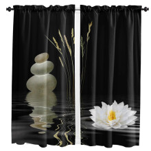 Lycoris Flower Black Curtains for Living Room Bedroom