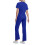 Nurse Scrubs Set Blue L Solid Short Sleeve Top and 5