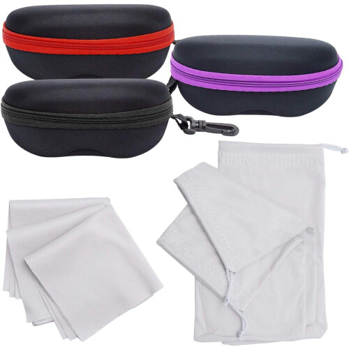 Hard Shell Sunglasses Case with Zipper and Plastic Hook