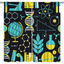 Science Bedroom Curtains Chemistry Design Rod Pocket 2