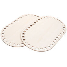 Beige Wood Basket Base for DIY Weaving 2 pcs
