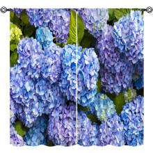 Purple Hydrangea Curtains Rod Pocket Thermal 2 Panels 52x84