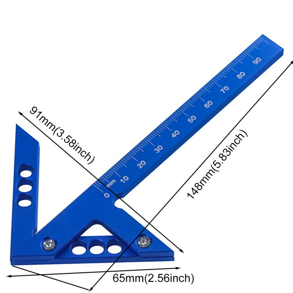 Woodworking Center Finder Square Ruler Metric Precision 969218338674