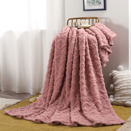 Polyester Blanket 150x100cm Soft Warm Throw Pink 1 Piece
