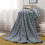 Polyester Blanket Soft Warm Throw 150x100cm Grey 1 Pc 1