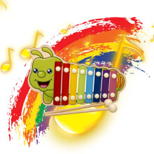 Wooden Xylophone with Mallets 8-Tone Musical Toy