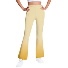 Mustard Yellow Fleece-Lined Wide Leg Pantyhose for Girls, 1