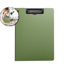 A4 Foldable Clipboard with Dual Metal Clips and Pen Holder