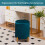 Round Velvet Ottoman Foot Stool with Storage Teal 2