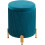 Round Velvet Ottoman Foot Stool with Storage Teal 8