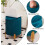 Round Velvet Ottoman Foot Stool with Storage Teal 6