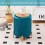 Round Velvet Ottoman Foot Stool with Storage Teal 4