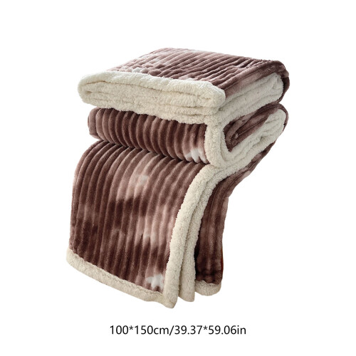 Queen Throw Blanket 90x90 in Double-Layer Lamb's Wool Milk 2
