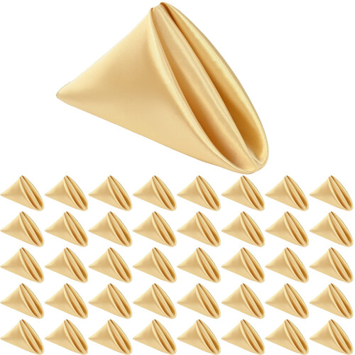 Gold Satin Napkins 40 pcs 17 inch square