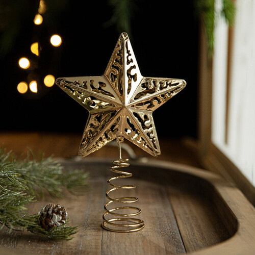 Silver Christmas Tree Topper Star Ornament 1pc