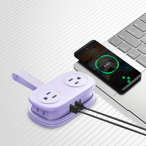 USB Travel Power Strip 4 AC 3 USB 20W 2